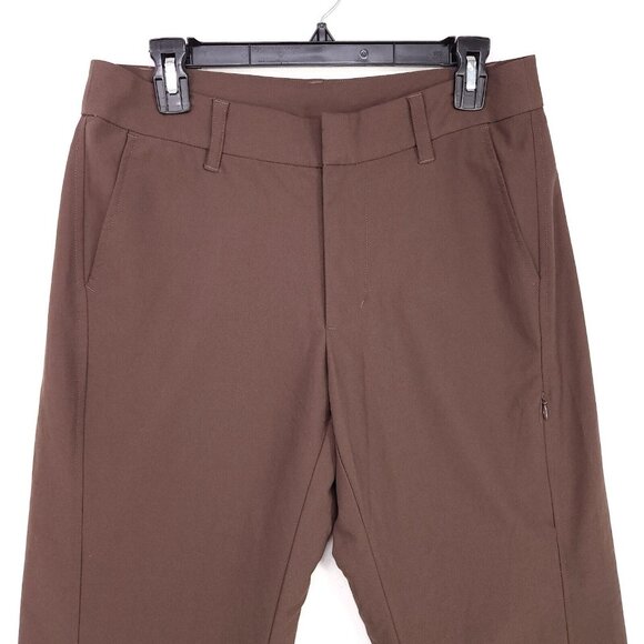 Patagonia Mystery Pants Flat Front Wide Leg Polyester Womens 8 Brown - Picture 3 of 14